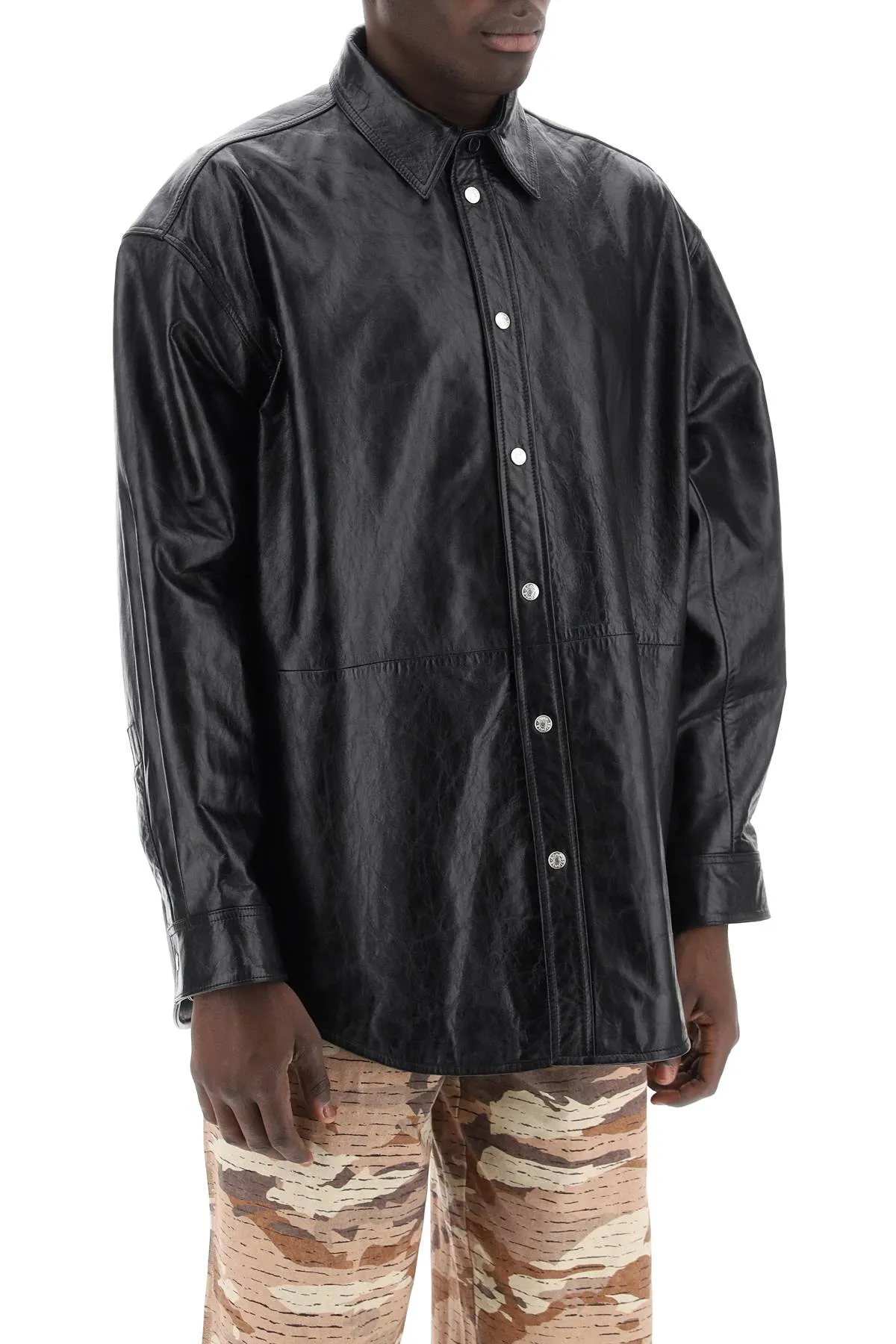 Acne studios oversized leather overshirt