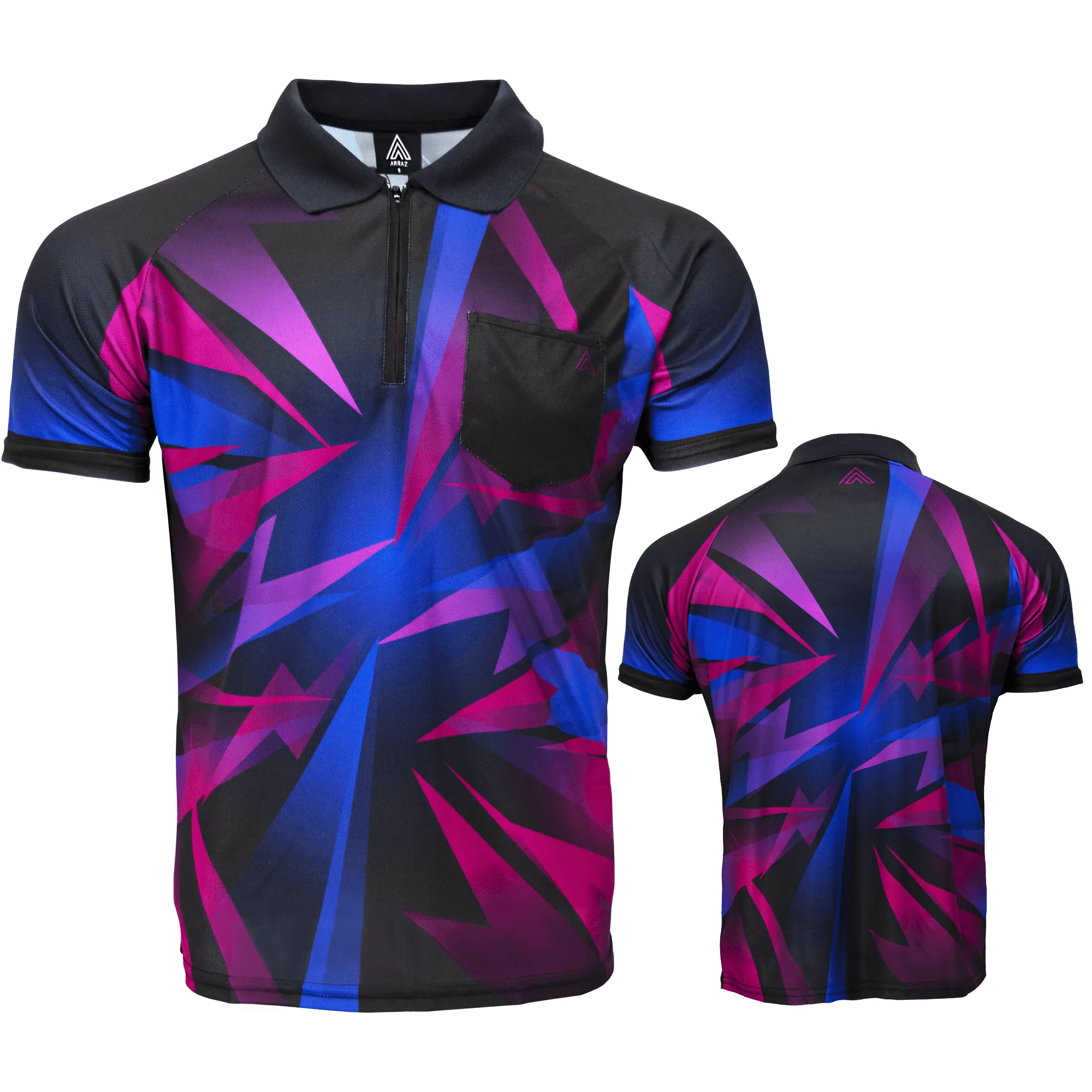 *Arraz Shard Dart Shirt - with Pocket - Black & Blue - Purple