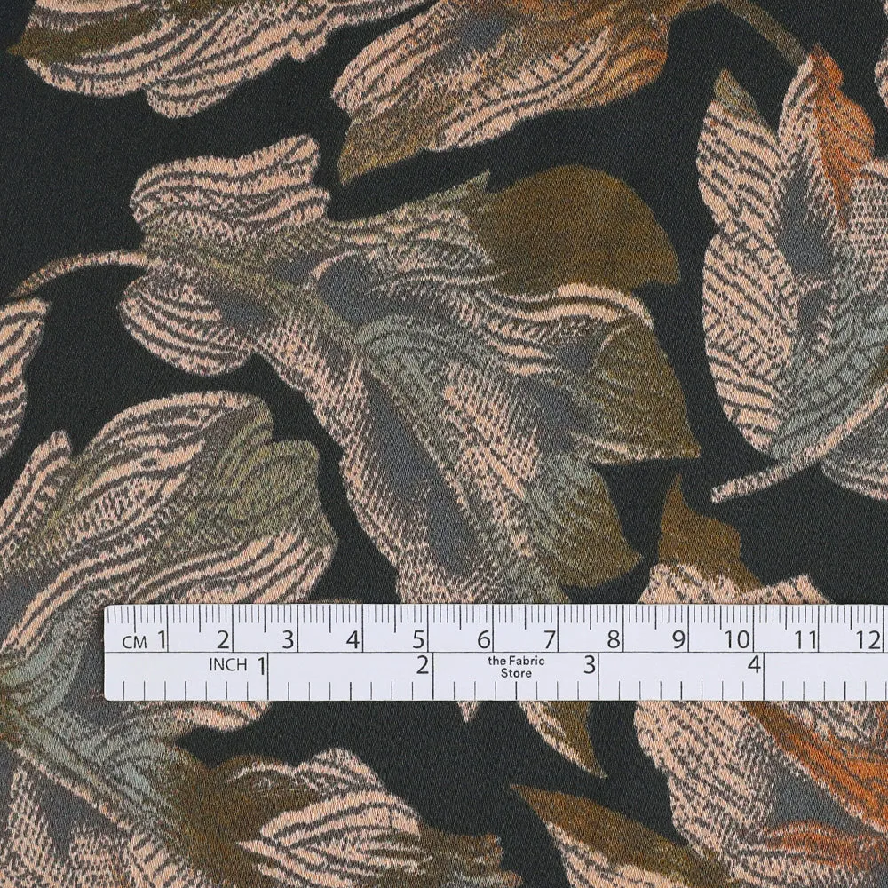 Autumn Leaves Poly Satin - Brown