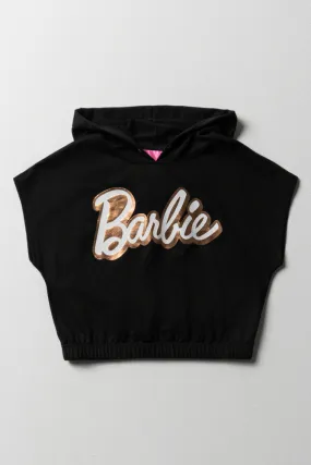 Barbie Sleeveless Hoodie Black