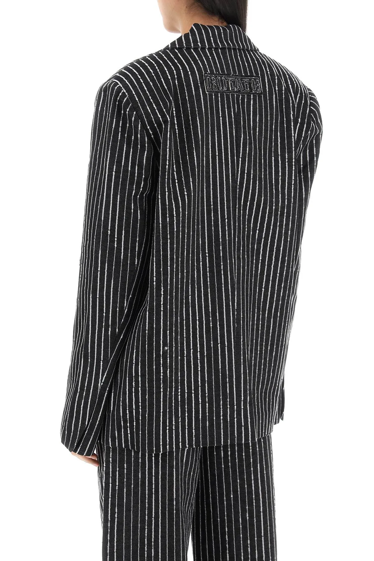 blazer with sequined stripes