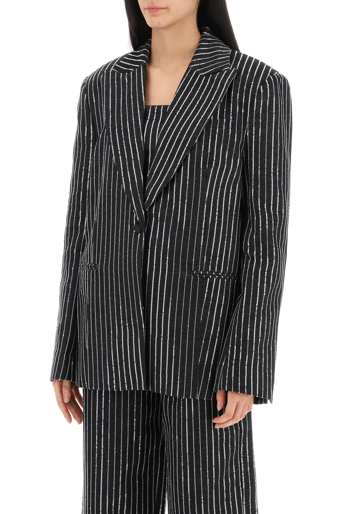 blazer with sequined stripes