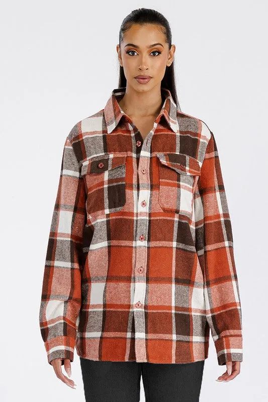 Boyfriend Oversized Soft Flannel Shacket • More Colors