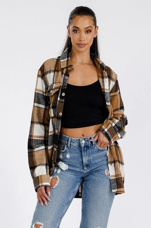 Boyfriend Oversized Soft Flannel Shacket • More Colors