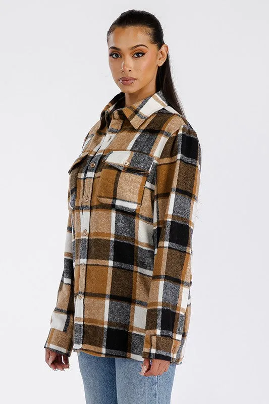 Boyfriend Oversized Soft Flannel Shacket • More Colors