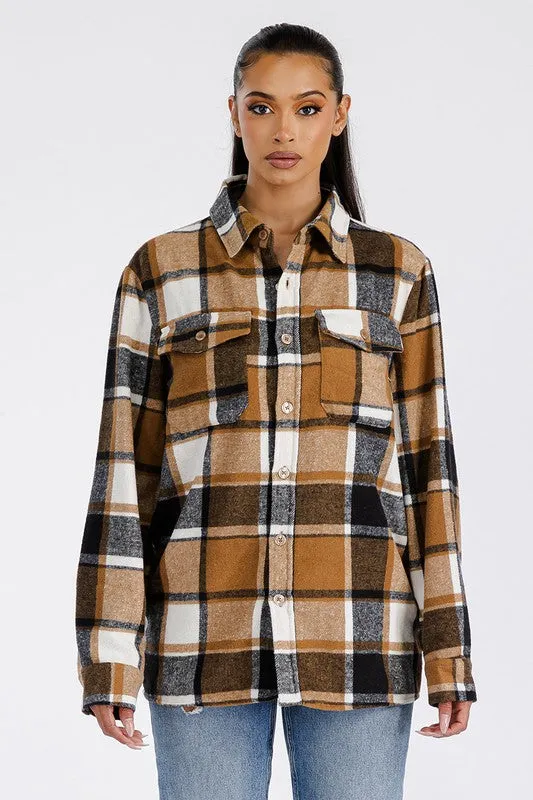 Boyfriend Oversized Soft Flannel Shacket • More Colors