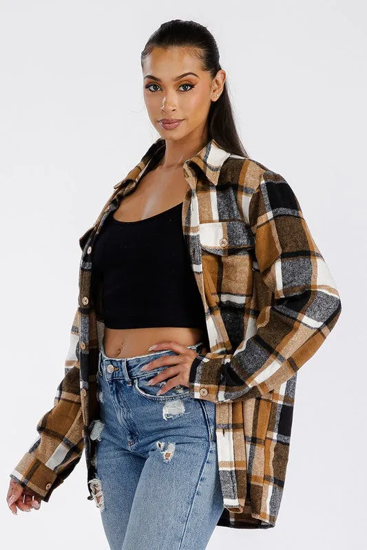 Boyfriend Oversized Soft Flannel Shacket • More Colors