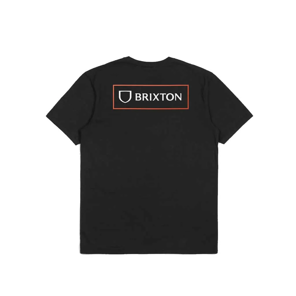 Brixton Alpha Block S/S Tailored Tee - Black/Mars Red/White