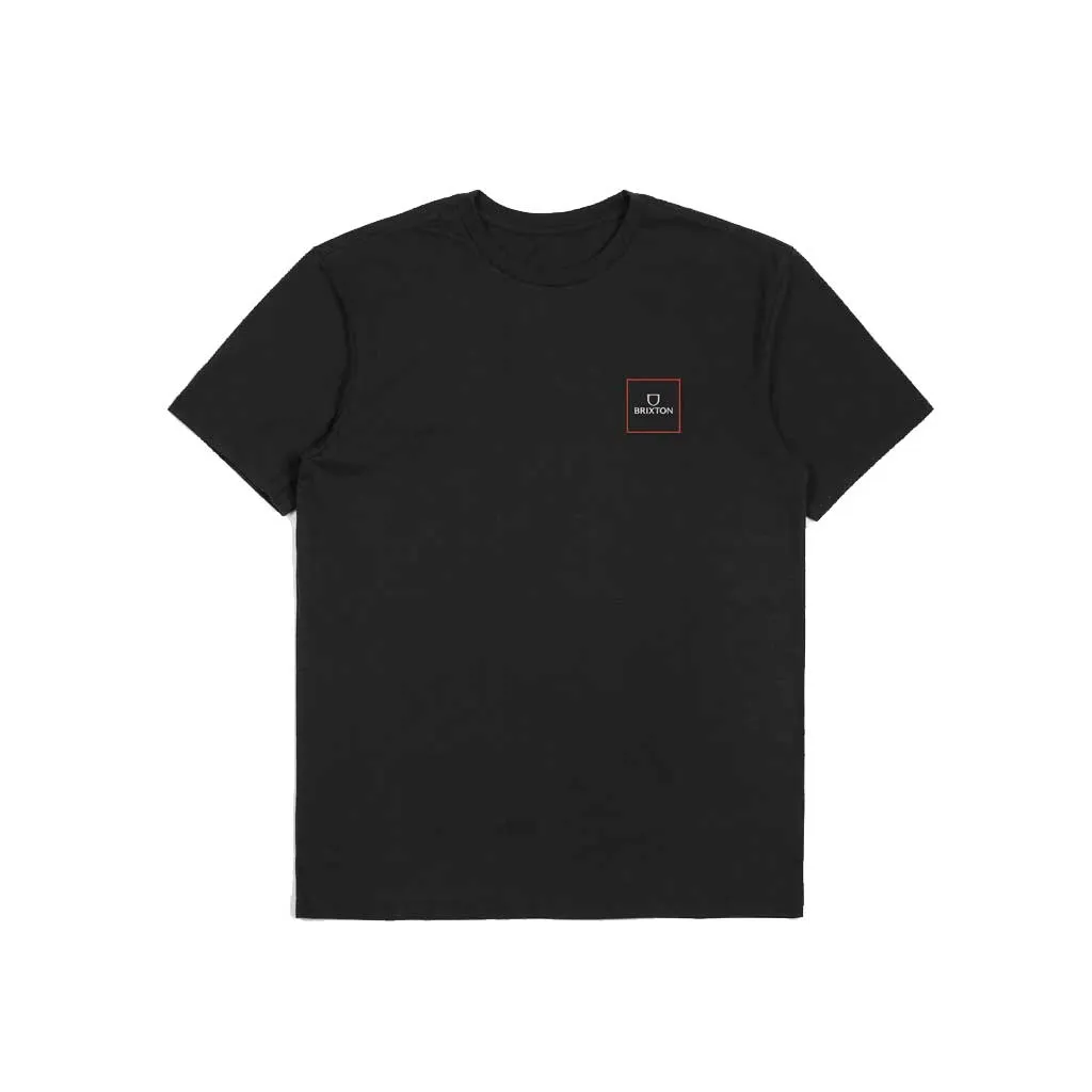 Brixton Alpha Block S/S Tailored Tee - Black/Mars Red/White