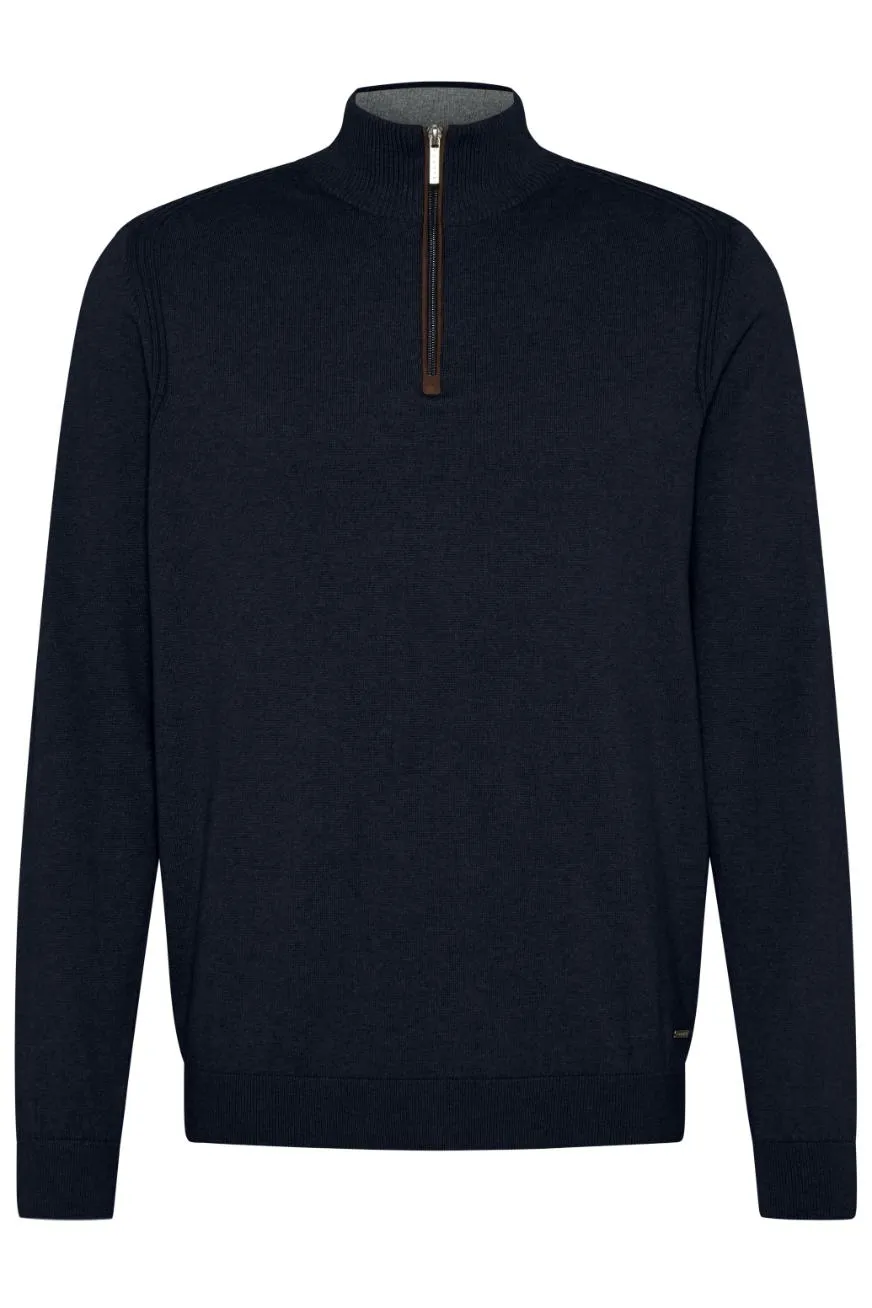 BUGATTI Quarter Zip Long Sleeve Jumper DARK NAVY REG