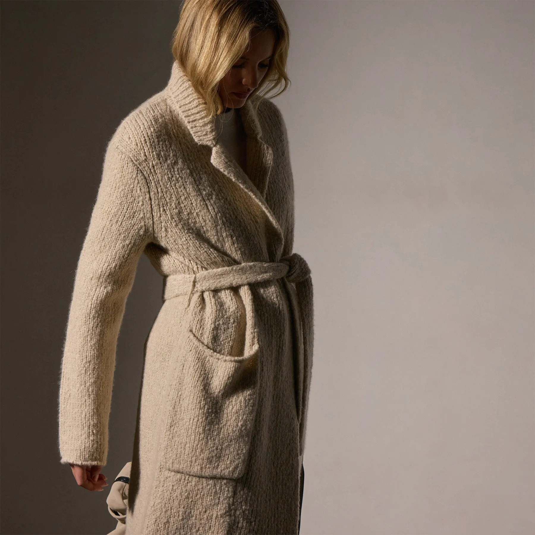 Cashmere Double Breasted Coat - Biscotti