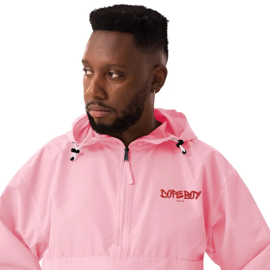 Embroidered Champion Packable Jacket Pink Candy