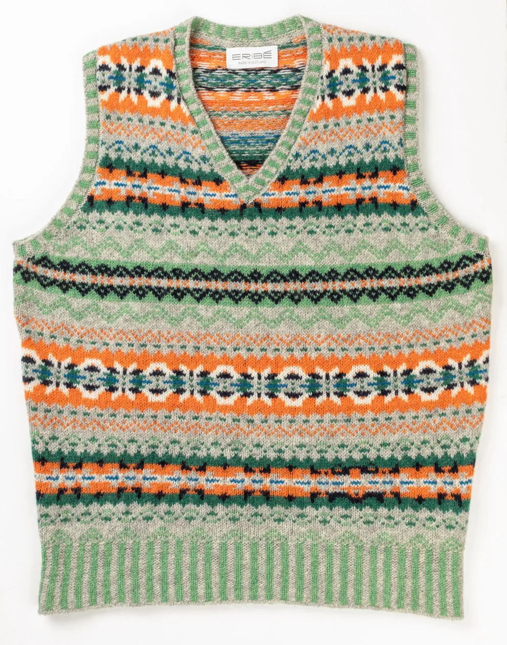 Eribe Brodie Fair Isle Vest in Jungle