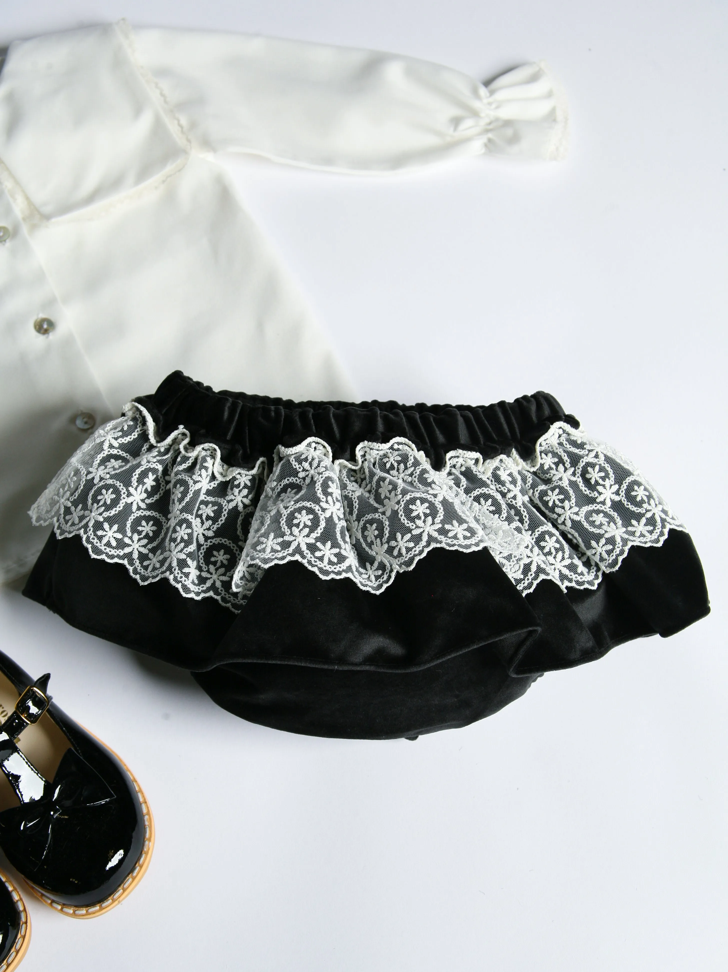 Fofettes Black Velvet & Lace Jam Pants