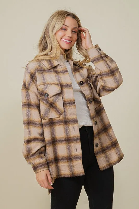 FS Clearance Oversized Plaid Shacket