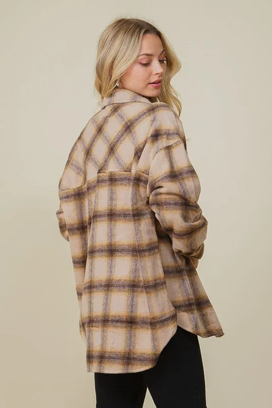 FS Clearance Oversized Plaid Shacket