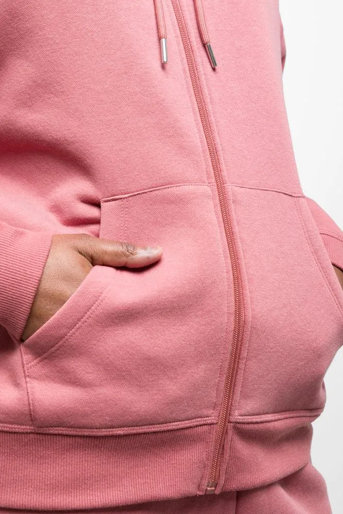 Hooded Zip Through Tracktop Pink