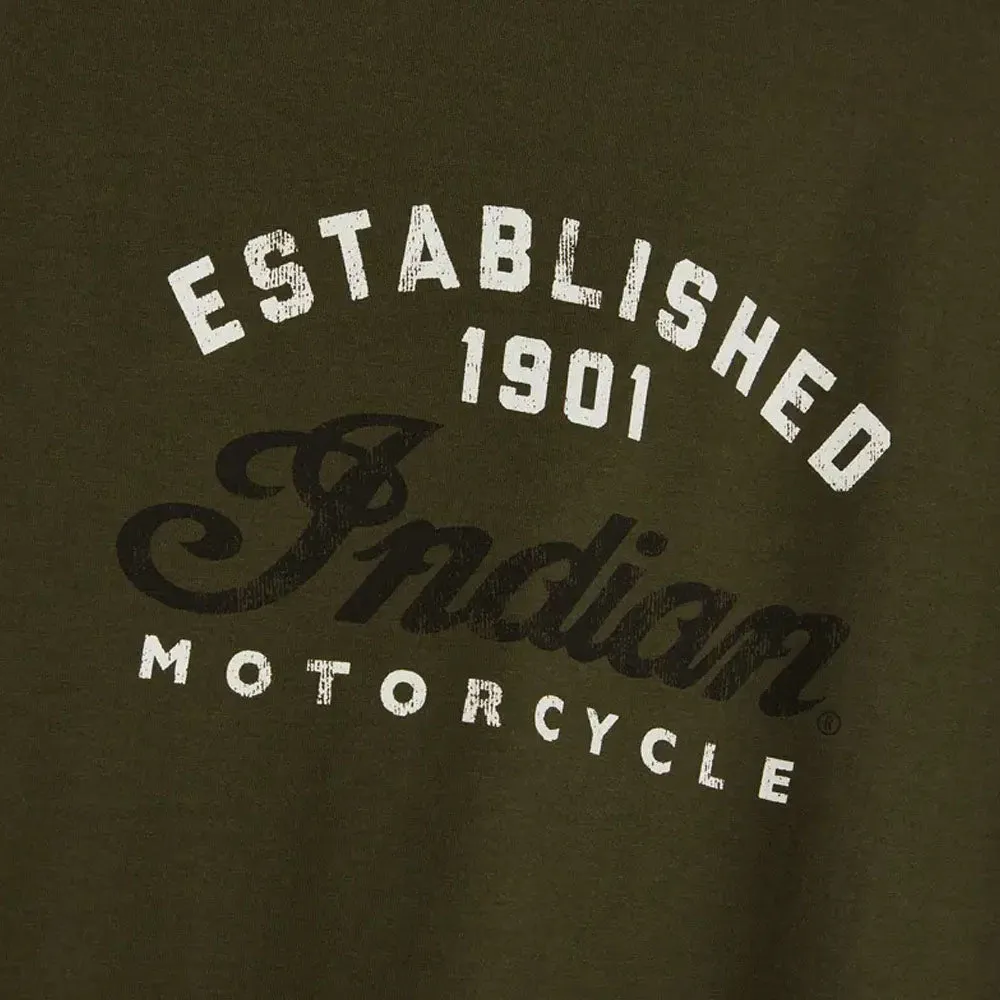 Indian Motorcycle  Womens Established 1901 T-Shirt Tee Lightweight Comfy Khaki