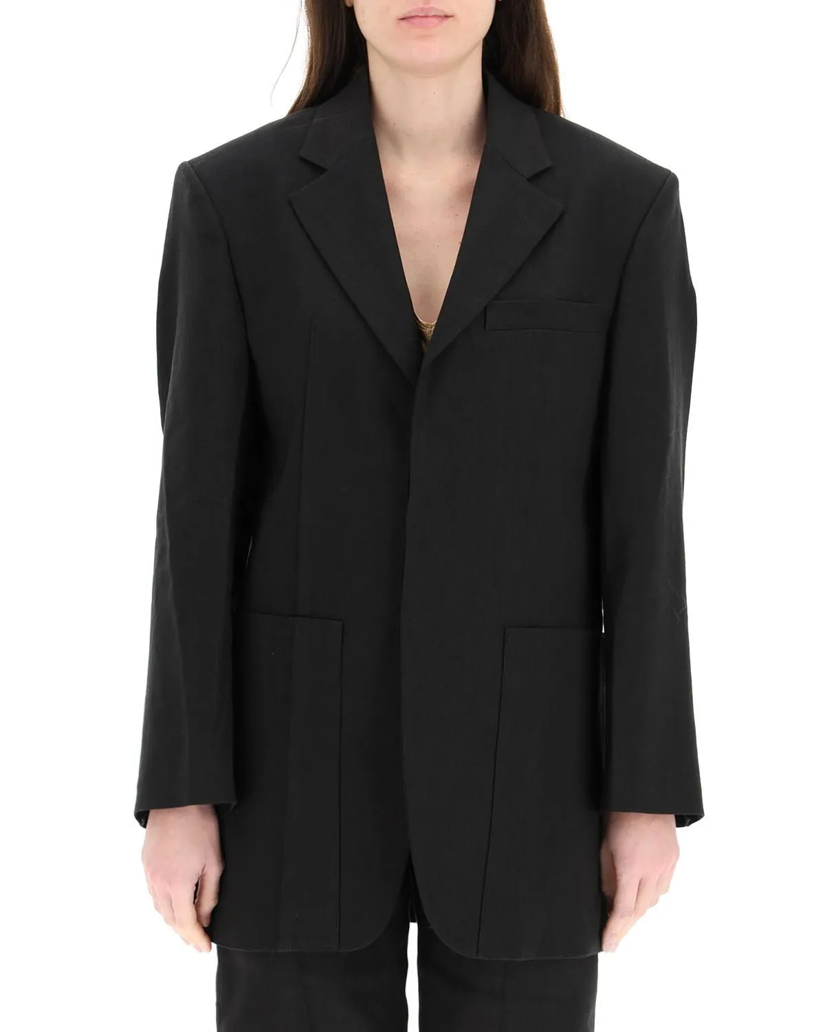 Jacquemus La Vest D'Homme Oversized Hemp-Blend Blazer