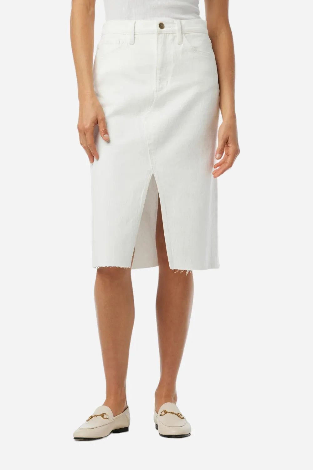 Joe's Joplin Skirt Raw Hem Optic White