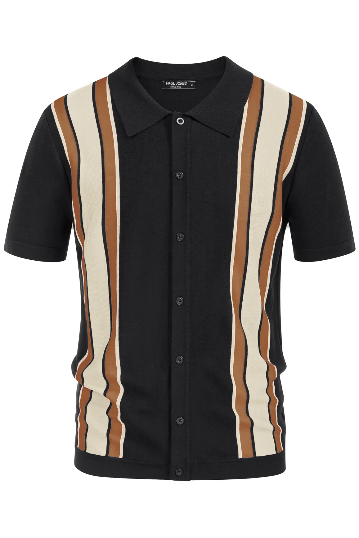 Mens Polo Shirts Vintage Striped Lightweight Knitting Golf Cardigans Shirts