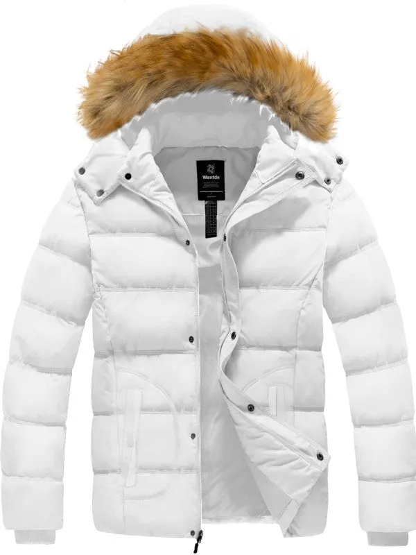 Men's Winter Puffer Coat Warm Faux Fur Hooded Jacket Valley II