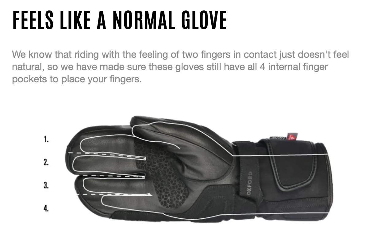 Polar 1.0 MS 3 Finger Winter Gloves by Oxford Products