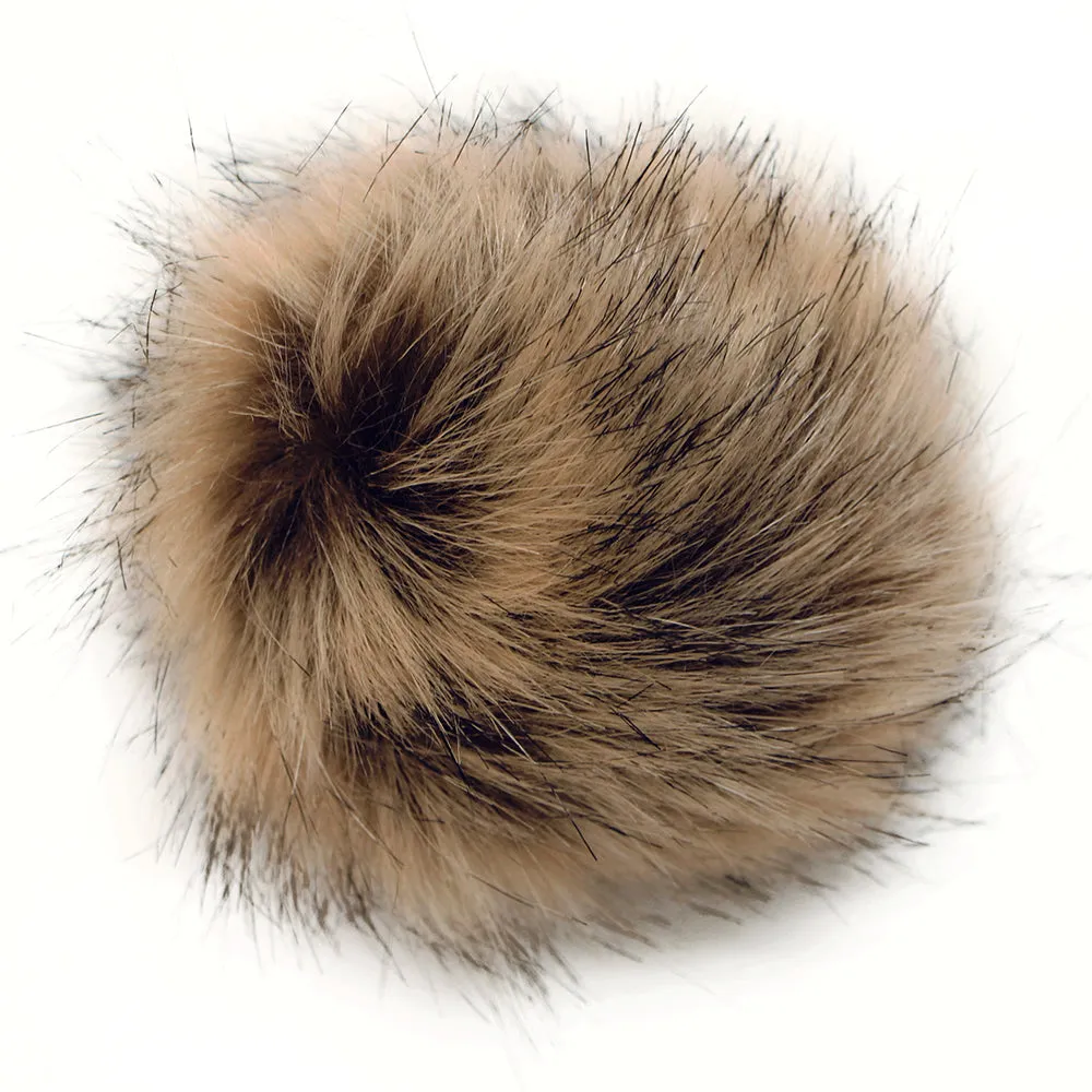 POM POM FAUX FUR 5″ Brown/Black Tip