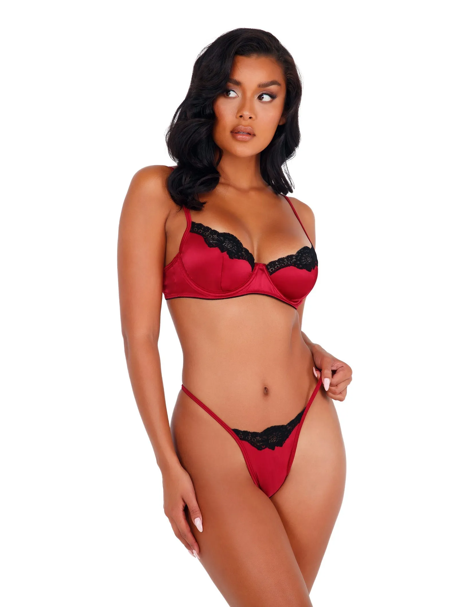 Roma 2pc Lace & Satin Underwire Bra Set Roma Confidential