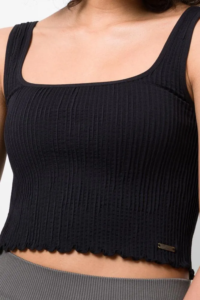 Seamless Textured Vest Black