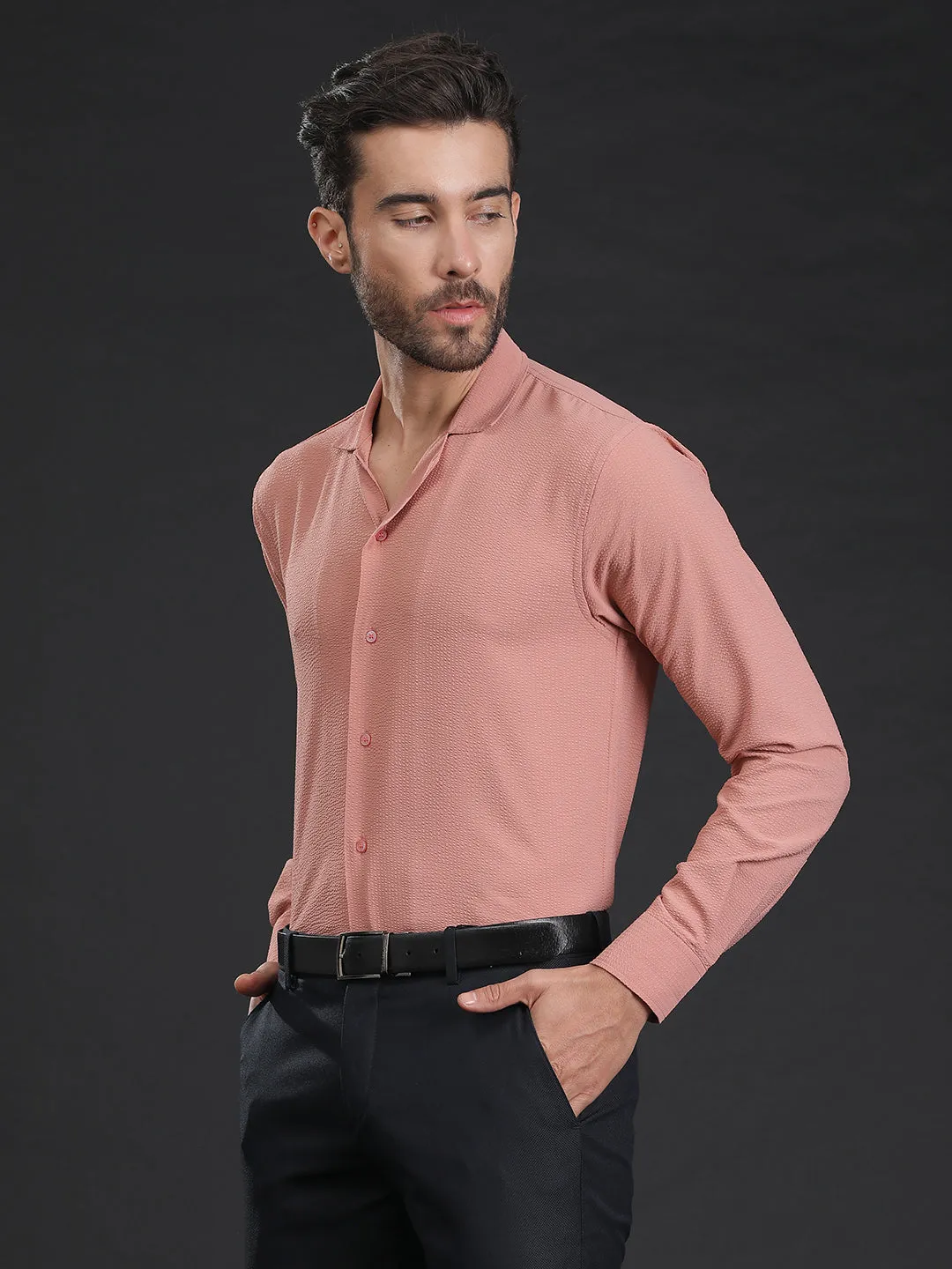 Self-Designed Lightweight Seersucker Party Wear Shirt