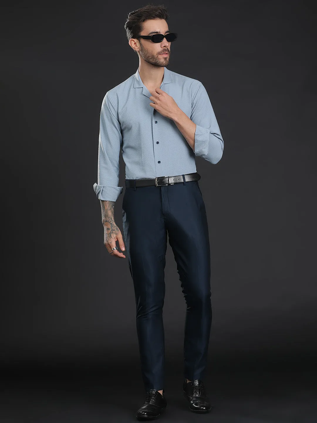 Self-Designed Lightweight Seersucker Party Wear Shirt