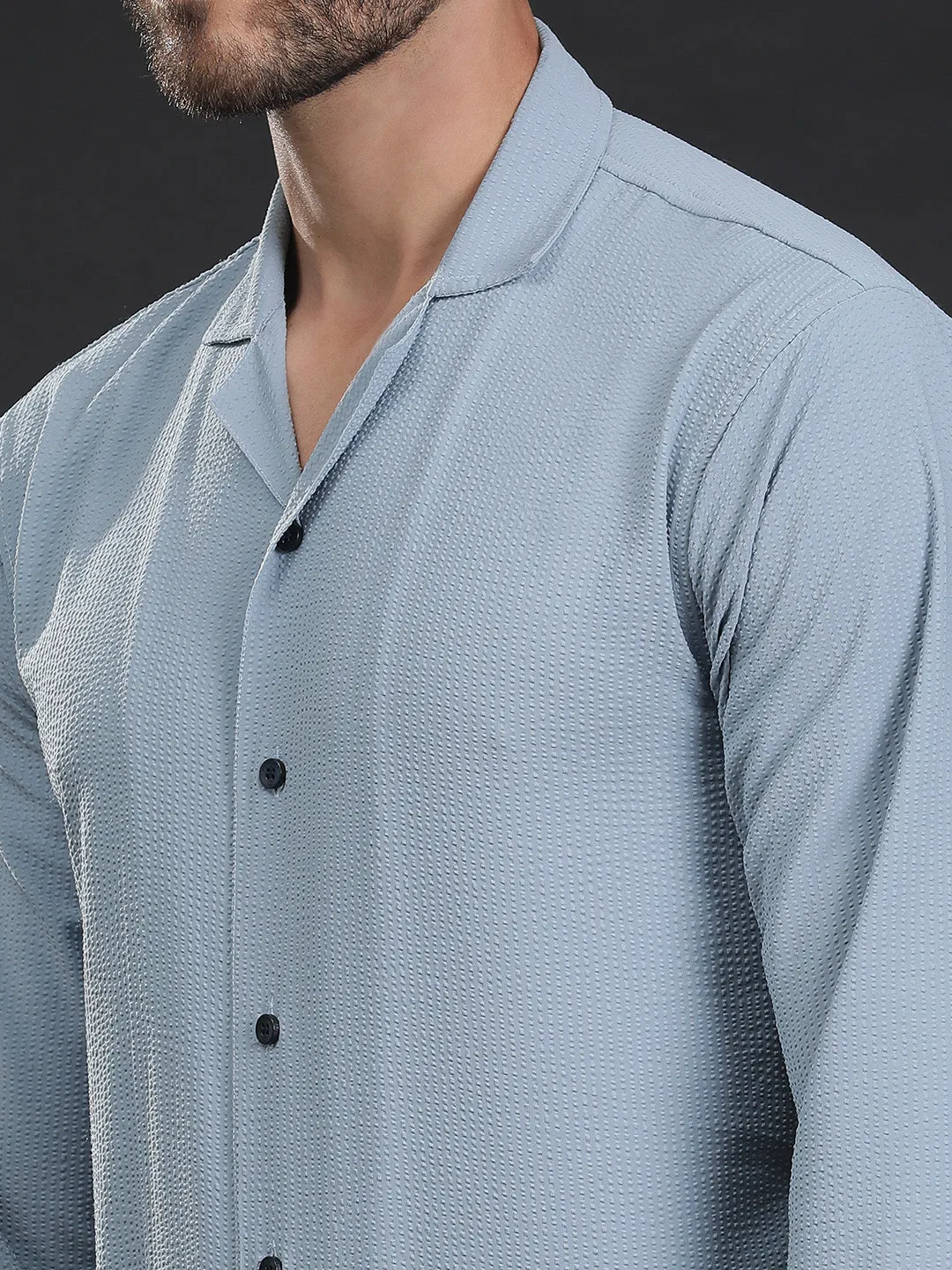 Self-Designed Lightweight Seersucker Party Wear Shirt