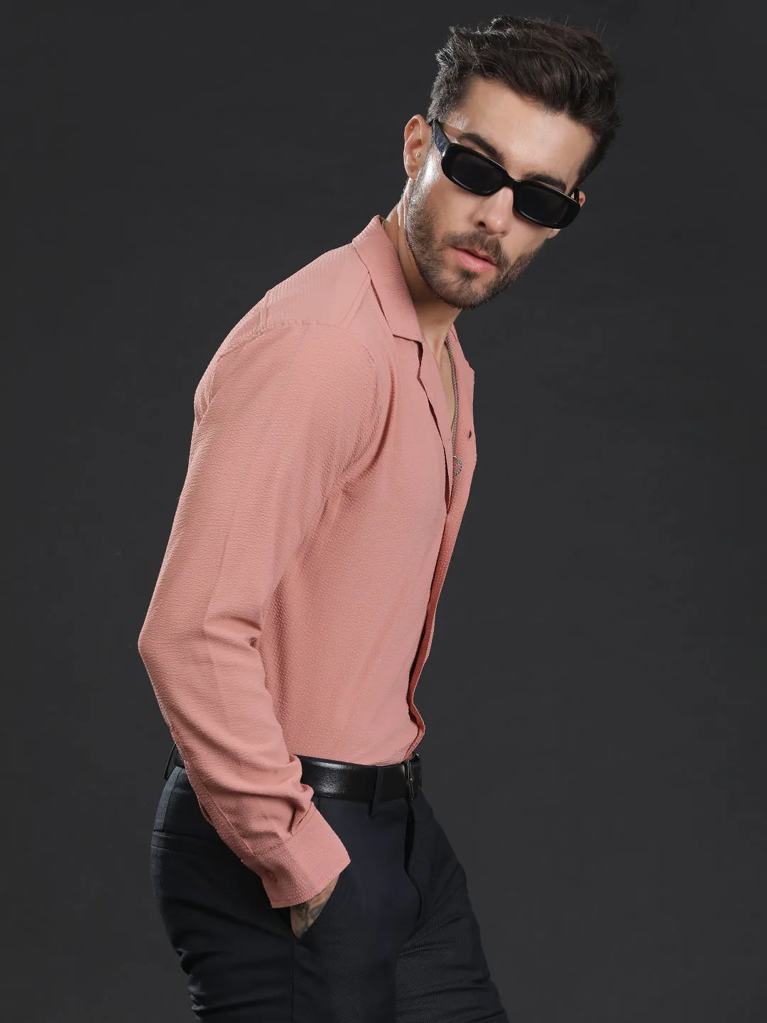 Self-Designed Lightweight Seersucker Party Wear Shirt