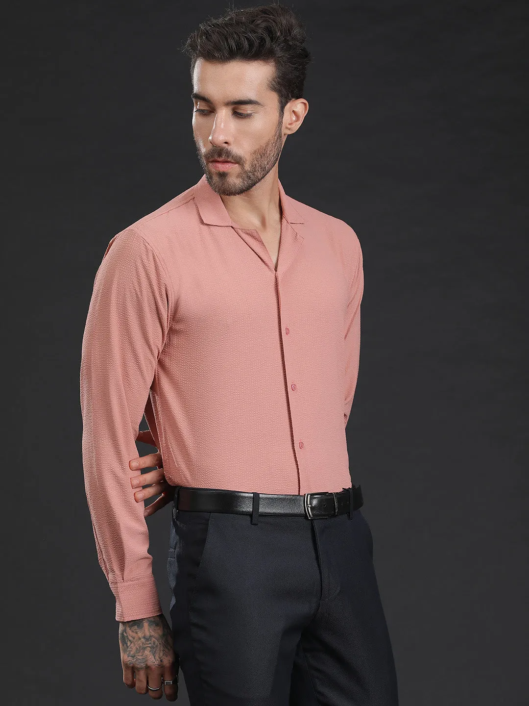 Self-Designed Lightweight Seersucker Party Wear Shirt