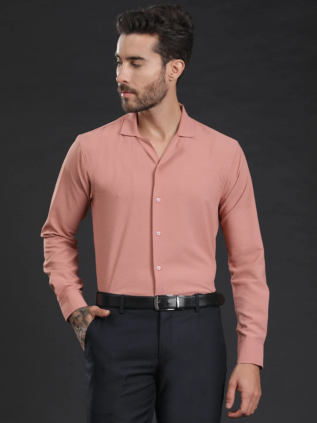 Self-Designed Lightweight Seersucker Party Wear Shirt