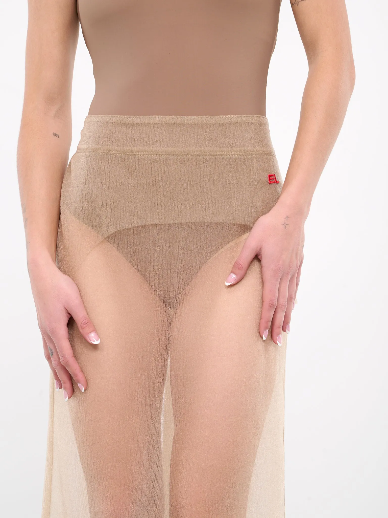 Sheer Nylon Skirt (9026-EL-CHAMPAGNE)