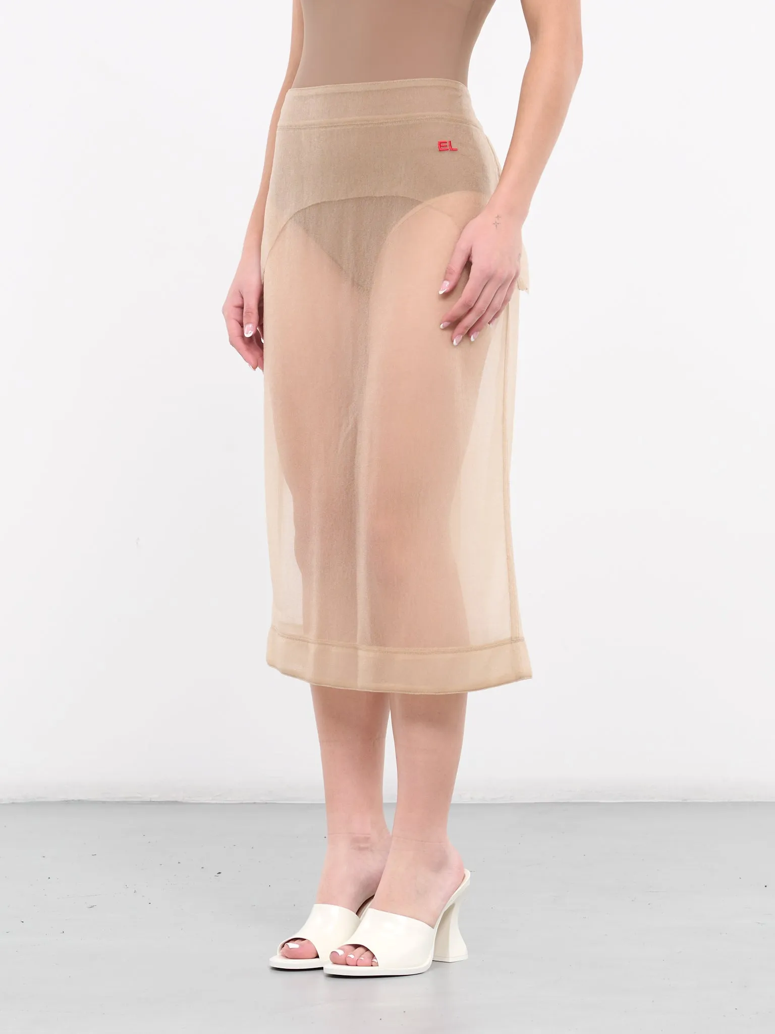 Sheer Nylon Skirt (9026-EL-CHAMPAGNE)