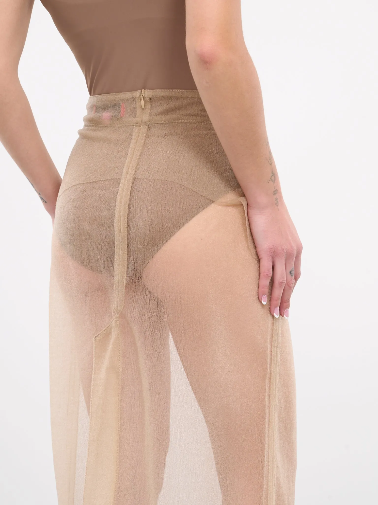 Sheer Nylon Skirt (9026-EL-CHAMPAGNE)