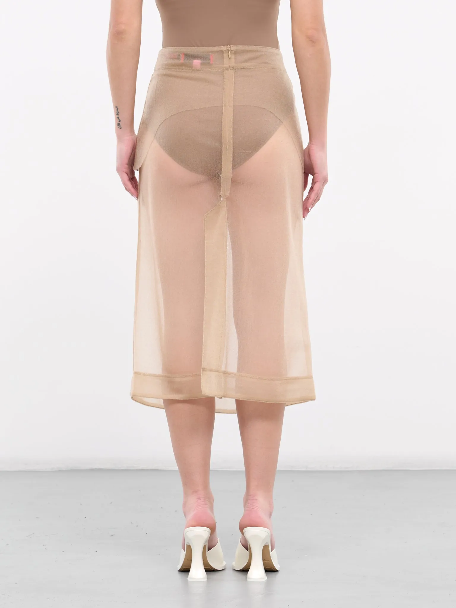 Sheer Nylon Skirt (9026-EL-CHAMPAGNE)