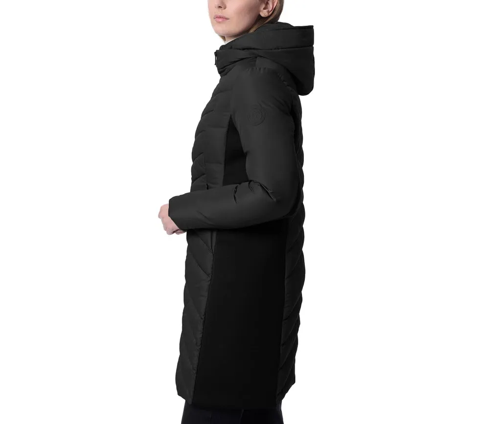 Shiny Mid Length Puffer Coat Black