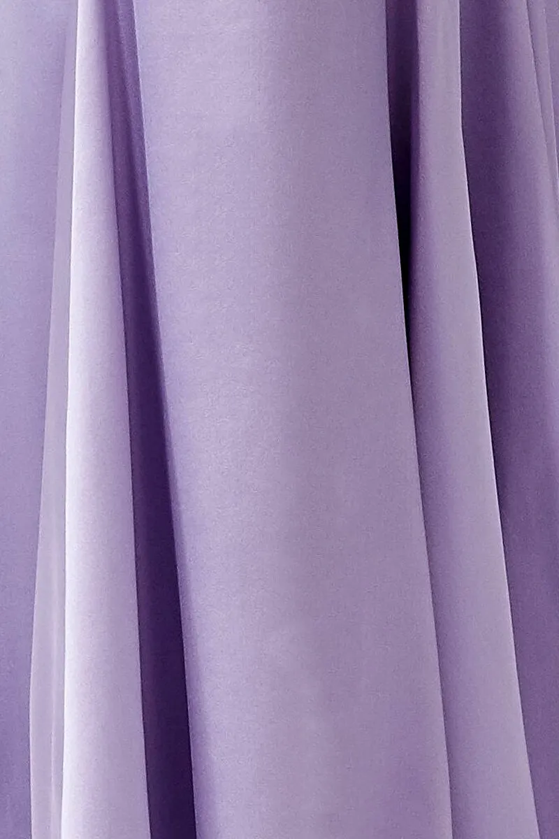 Silk Satin Mermaid Skirt in Lilac