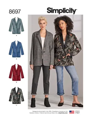 Simplicity S8697 Misses'/Women's Oversized Blazers