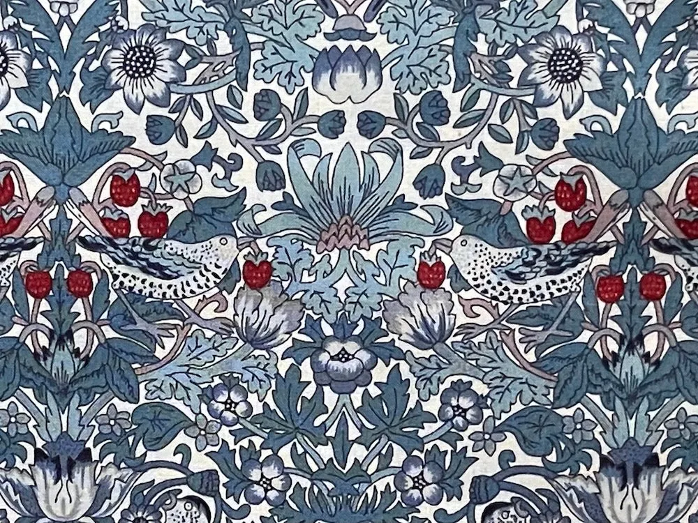 Strawberry Thief Sky Blue Liberty of London Tana Cotton Lawn (Made in Italy)