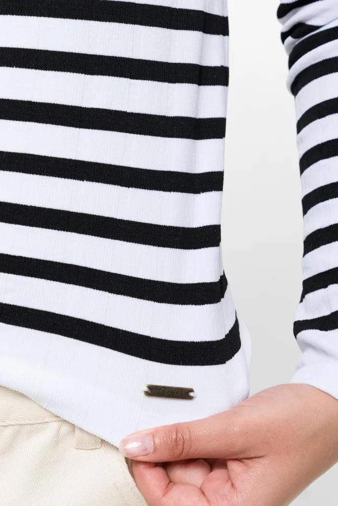 Stripe Crew Neck T-Shirt Black & White