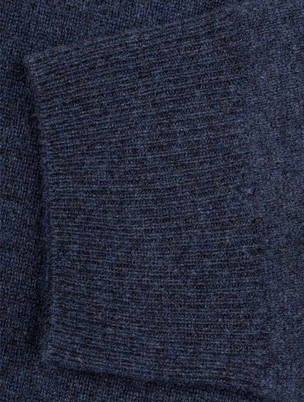 Super Fine Lambswool Half-Zip Sweater Dark Navy Melange