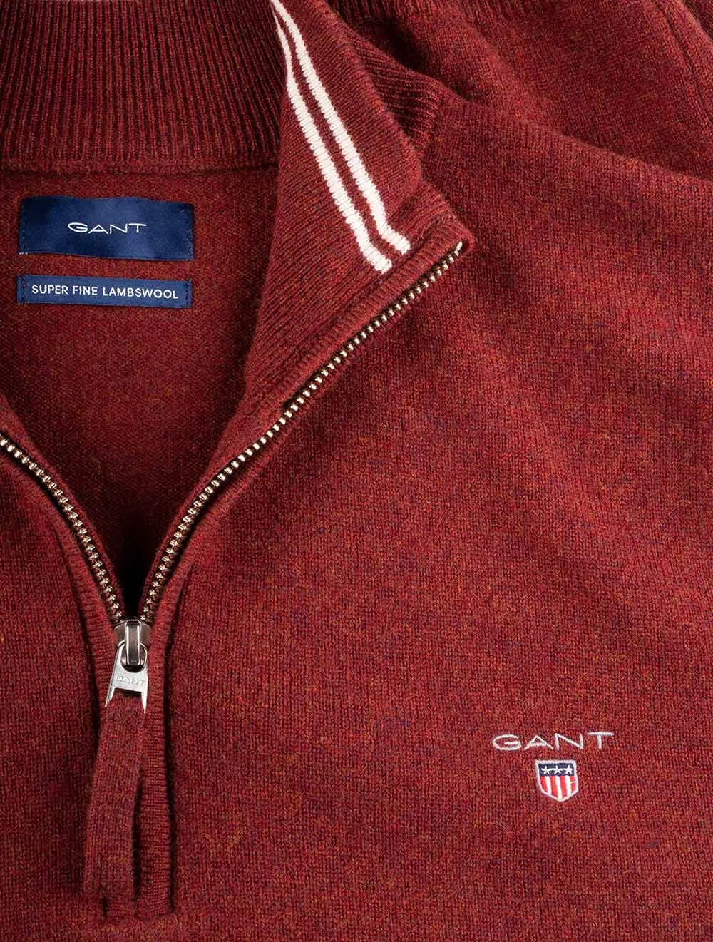 Super Fine Lambswool Half-Zip Sweater Royal Port Red