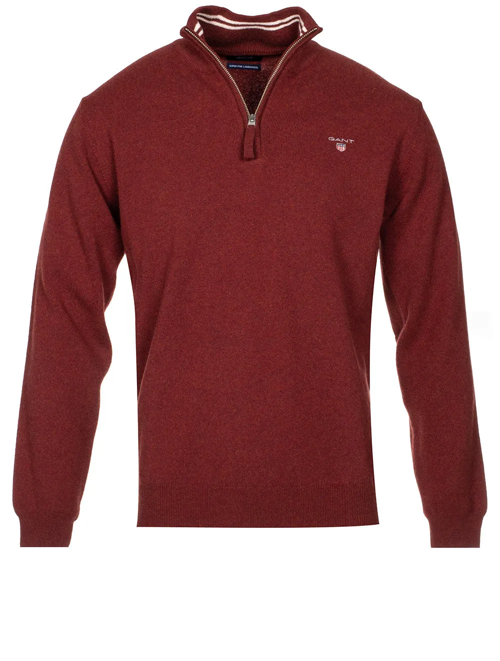 Super Fine Lambswool Half-Zip Sweater Royal Port Red