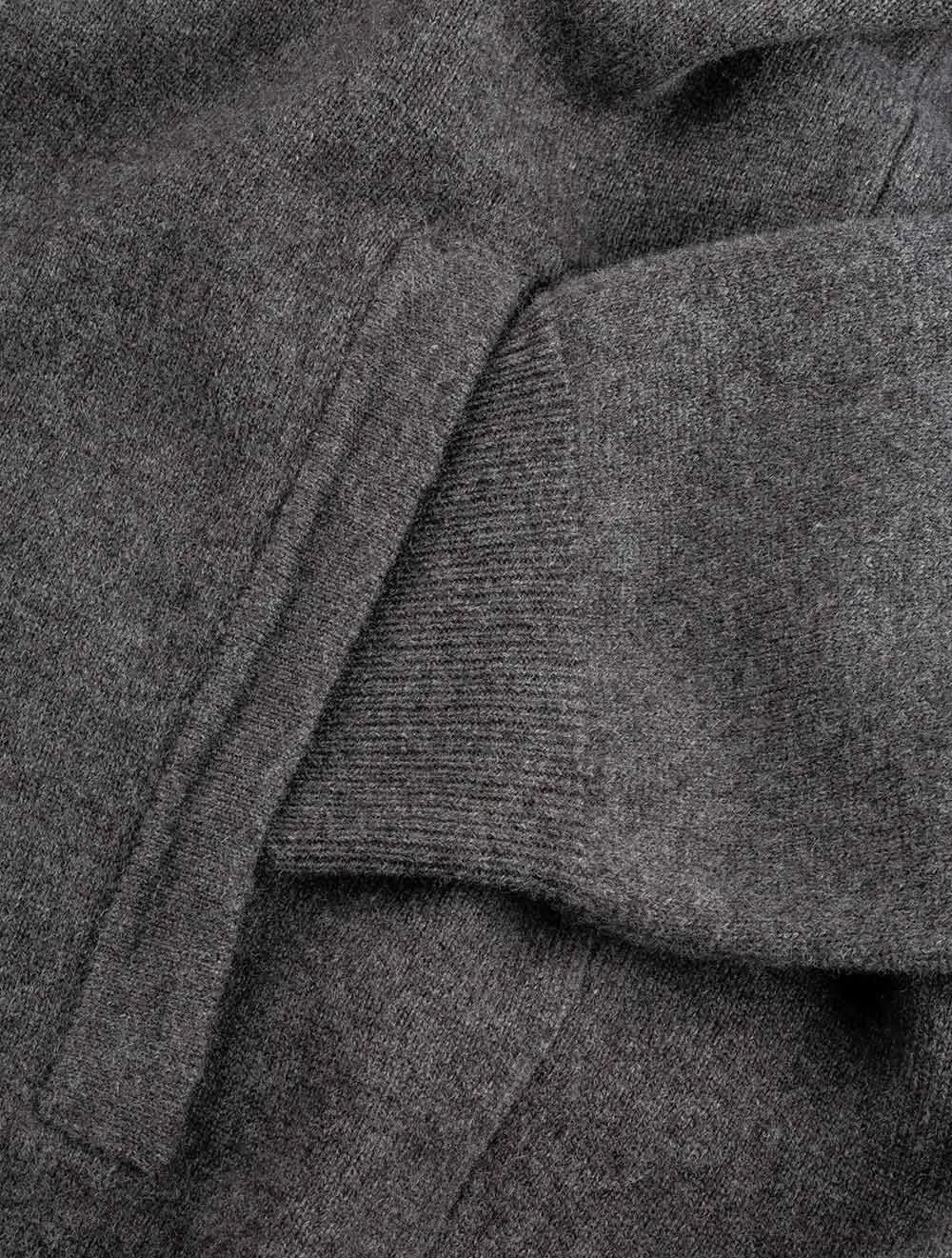 Super Fine Lambswool Zip Cardigan Antracite Melange