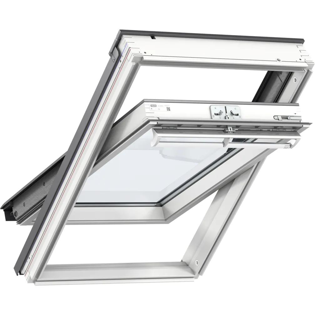 VELUX GGL SK01 2069 Solar UV Heat Protection Glazing White Painted Centre-Pivot Window (114 x 70 cm)